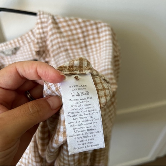 Everlane Plaid Button-Up Women's Top XS - Picture 4 of 6